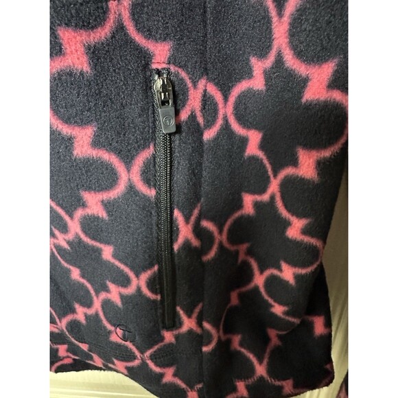Talbots Fleece Jacket Pink & Navy Women’s Size Medium, Soft With Zip Pockets - Picture 7 of 13